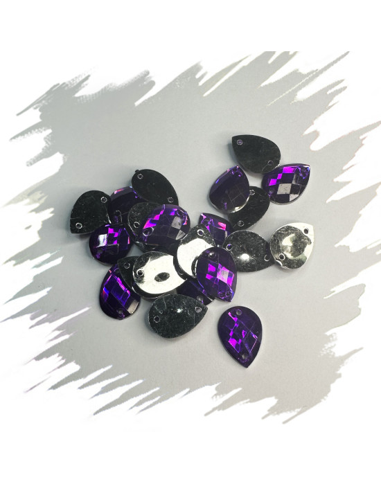 Drop shape concave and flat base resin gems.