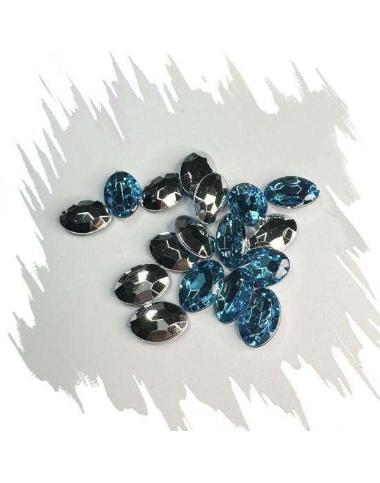Oval concave and flat base resin gems.