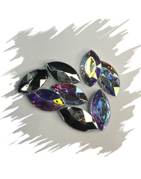 Iridescent concave gems.