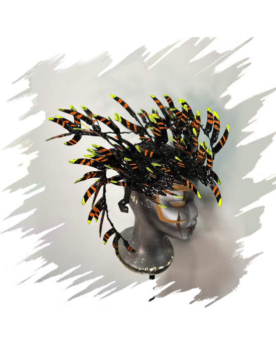 Headpieces handmade at the Leo Altamirano Academy by Magic Gardens.