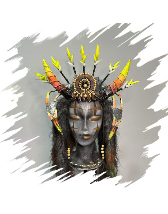 Headpieces handmade at the Leo Altamirano Academy by Magic Gardens.