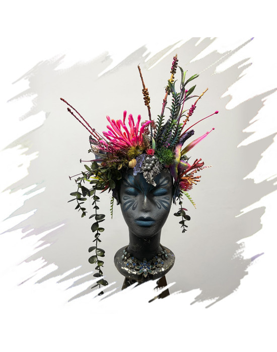 Headpieces handmade at the Leo Altamirano Academy by Magic Gardens.