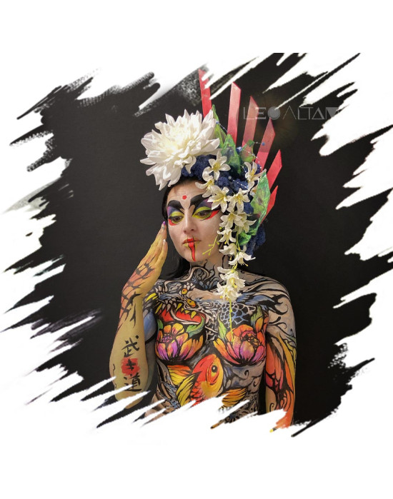 Professional makeup services and body painting for individuals in Barcelona